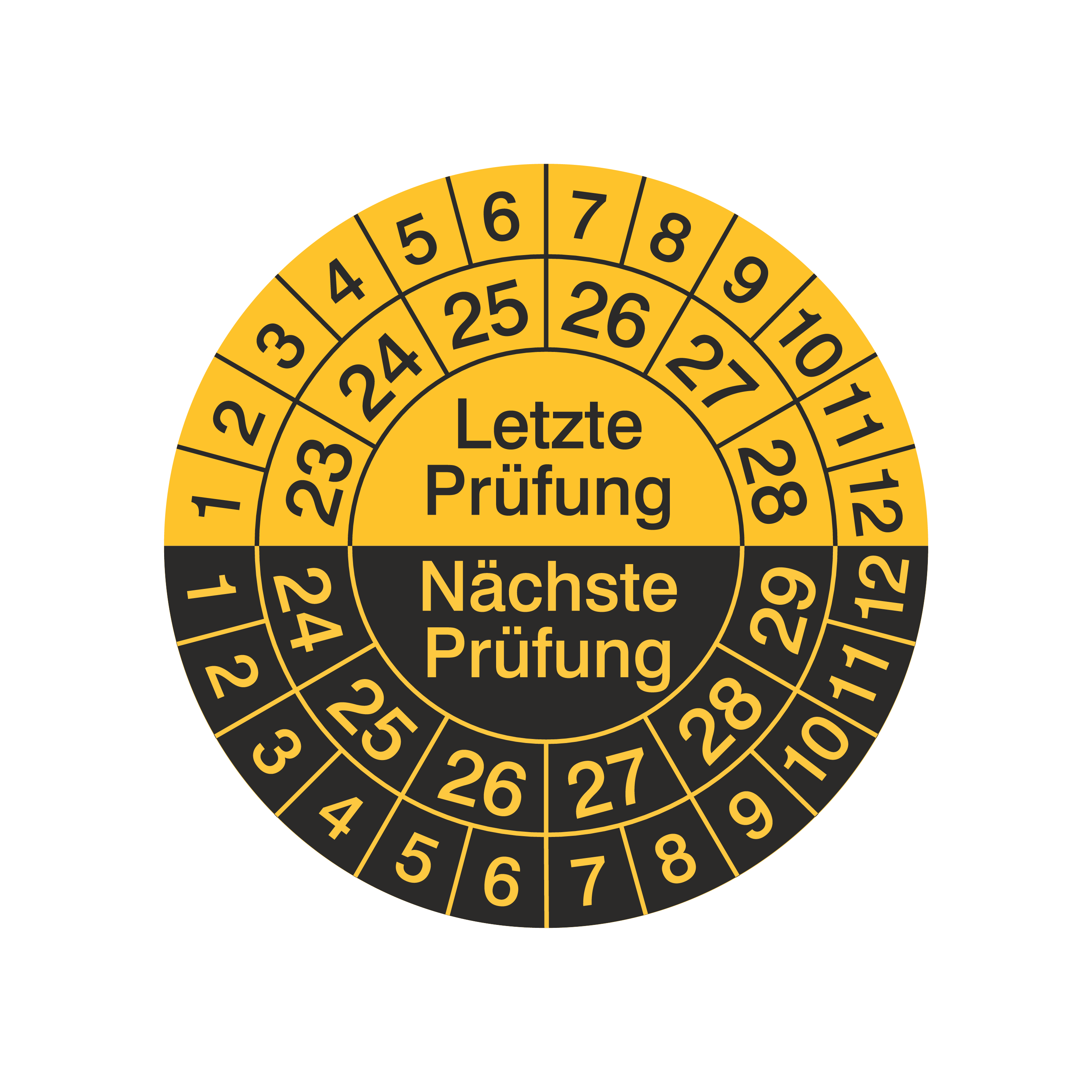 Prüfetiketten / Letzte Prüfung + Nächste Prüfung / für 6 Jahre