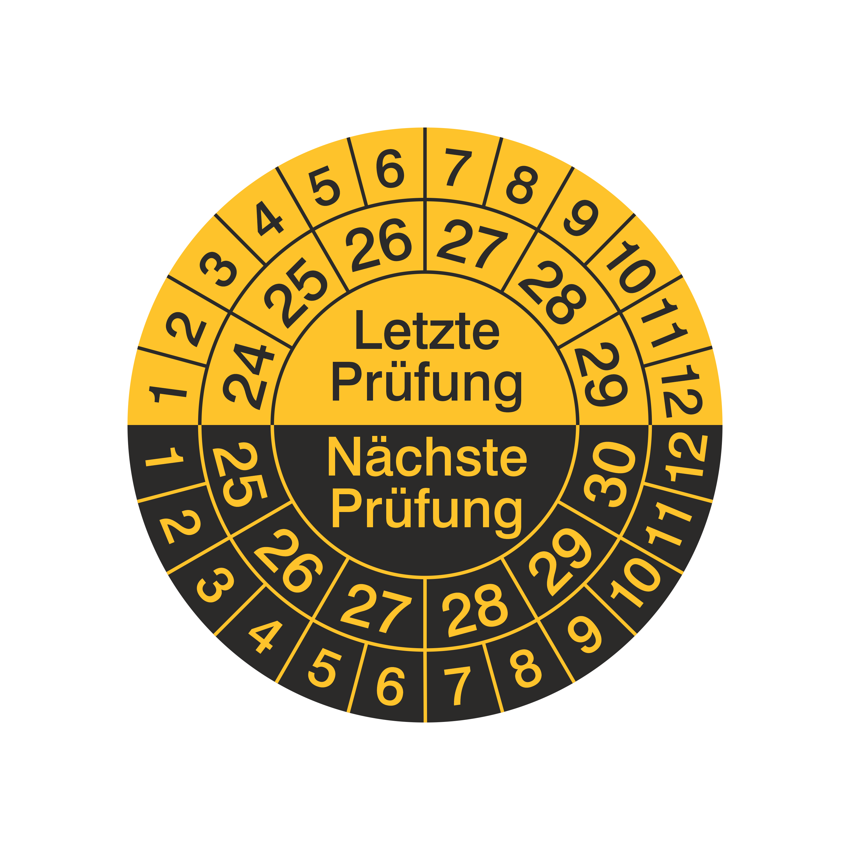 Prüfetiketten / Letzte Prüfung + Nächste Prüfung / für 6 Jahre