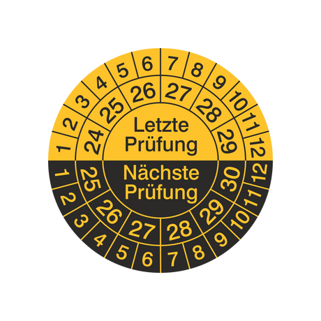 Prüfetiketten / Letzte Prüfung + Nächste Prüfung / für 6 Jahre