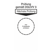 Grundplakette für Prüfetiketten / "Nächste Prüfung" gemäß DGUVV 3