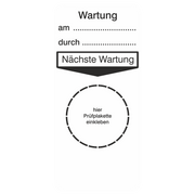 Grundplakette für Prüfetiketten / "Nächste Wartung" / am/durch