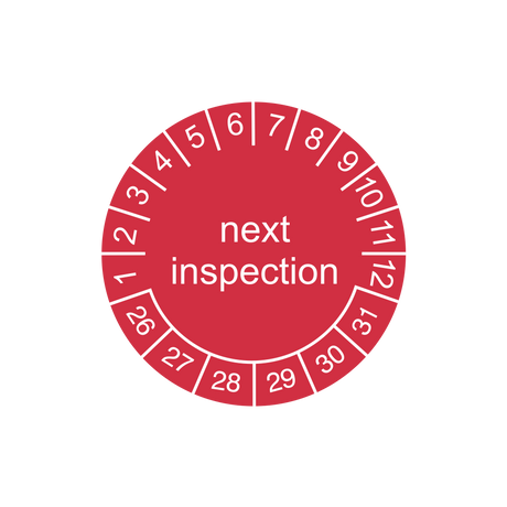 Prüfetiketten / next inspection / für 6 Jahre