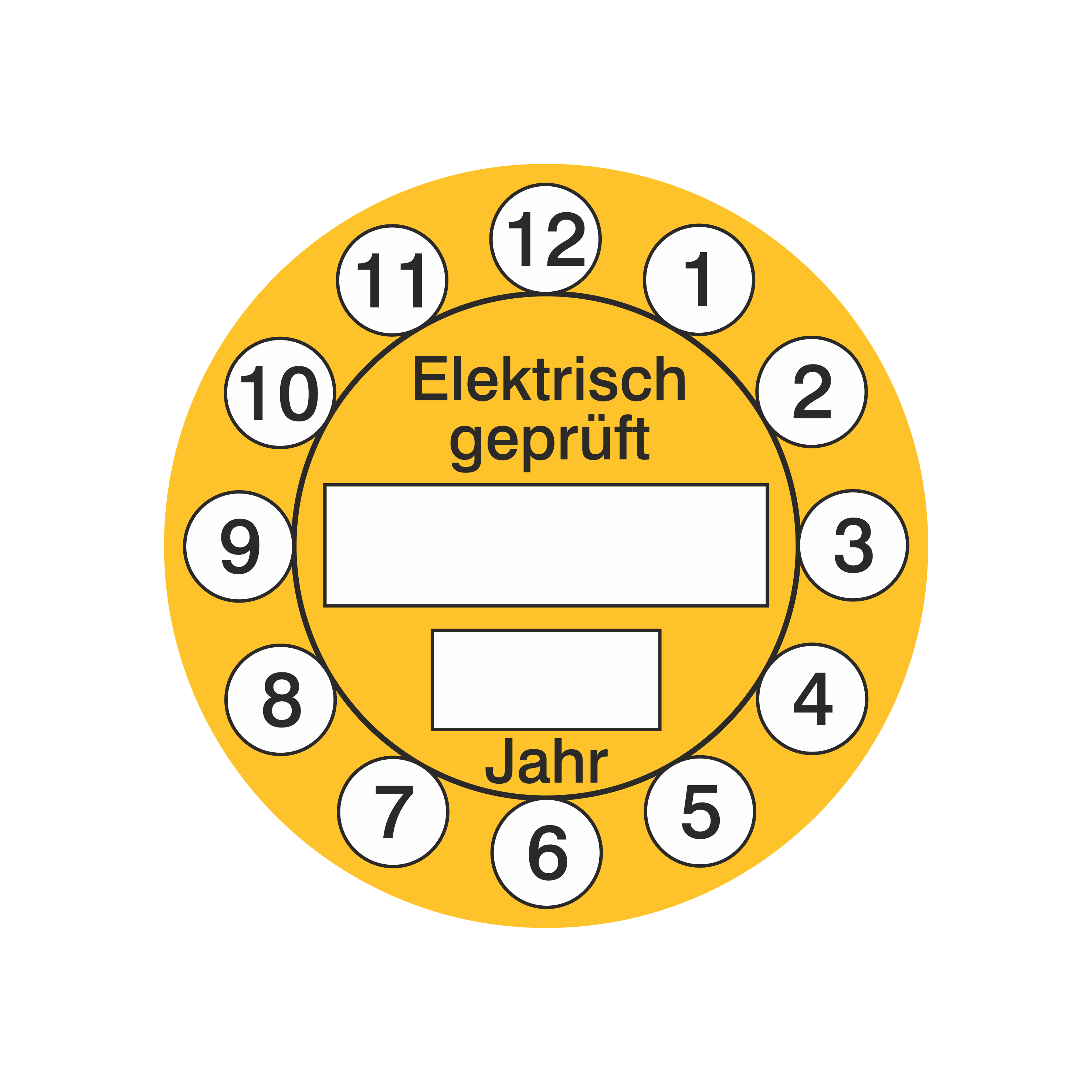 Prüfetiketten / Elektrisch geprüft / 12 Monate