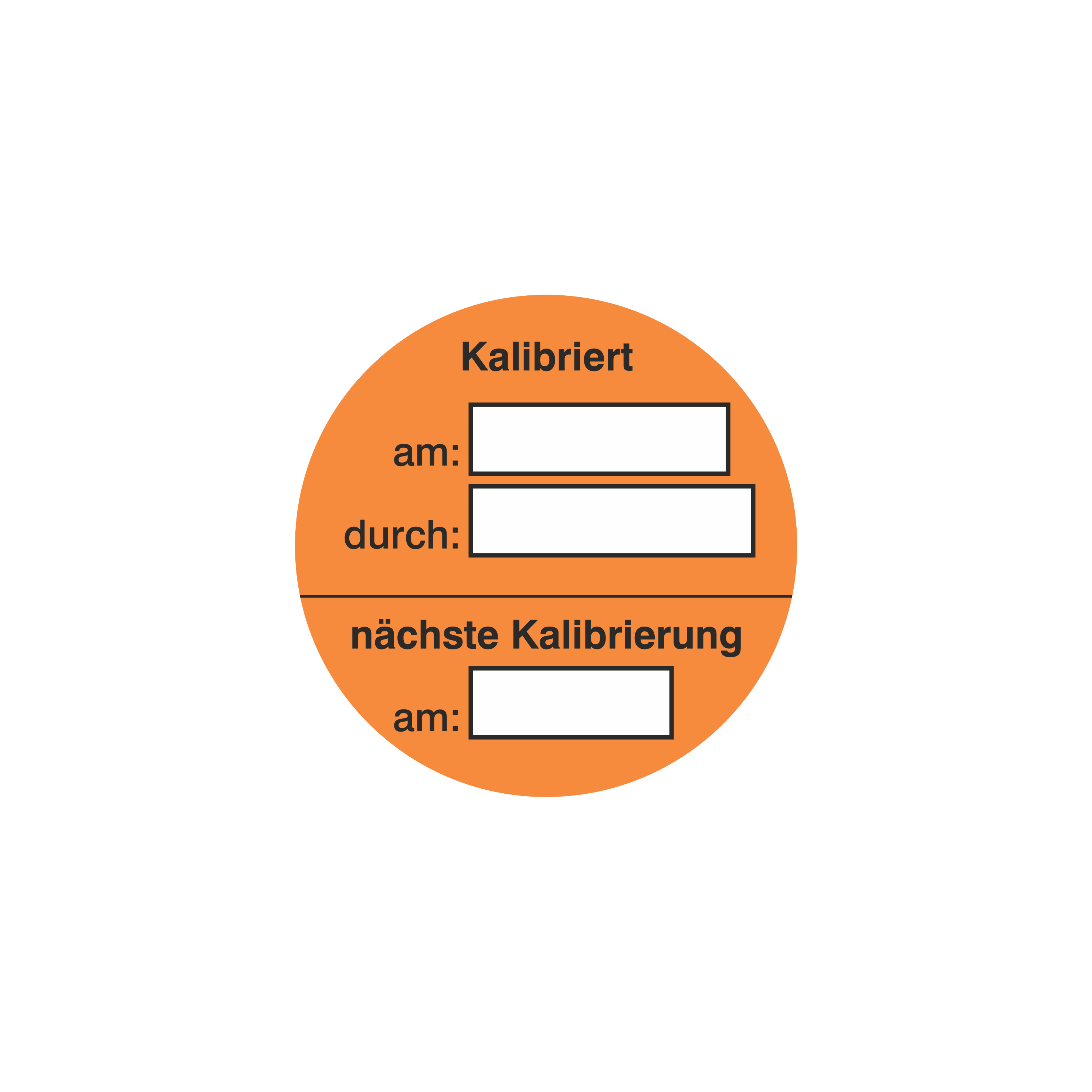 Prüfmittelkennzeichnung / Kalibriert am_durch / nächste Kalibrierung am