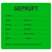 QM-Etikett / GEPRÜFT
