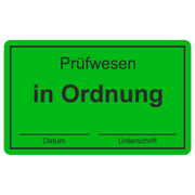 QM-Etikett / Prüfwesen in Ordnung