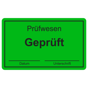 QM-Etikett / Prüfwesen Geprüft