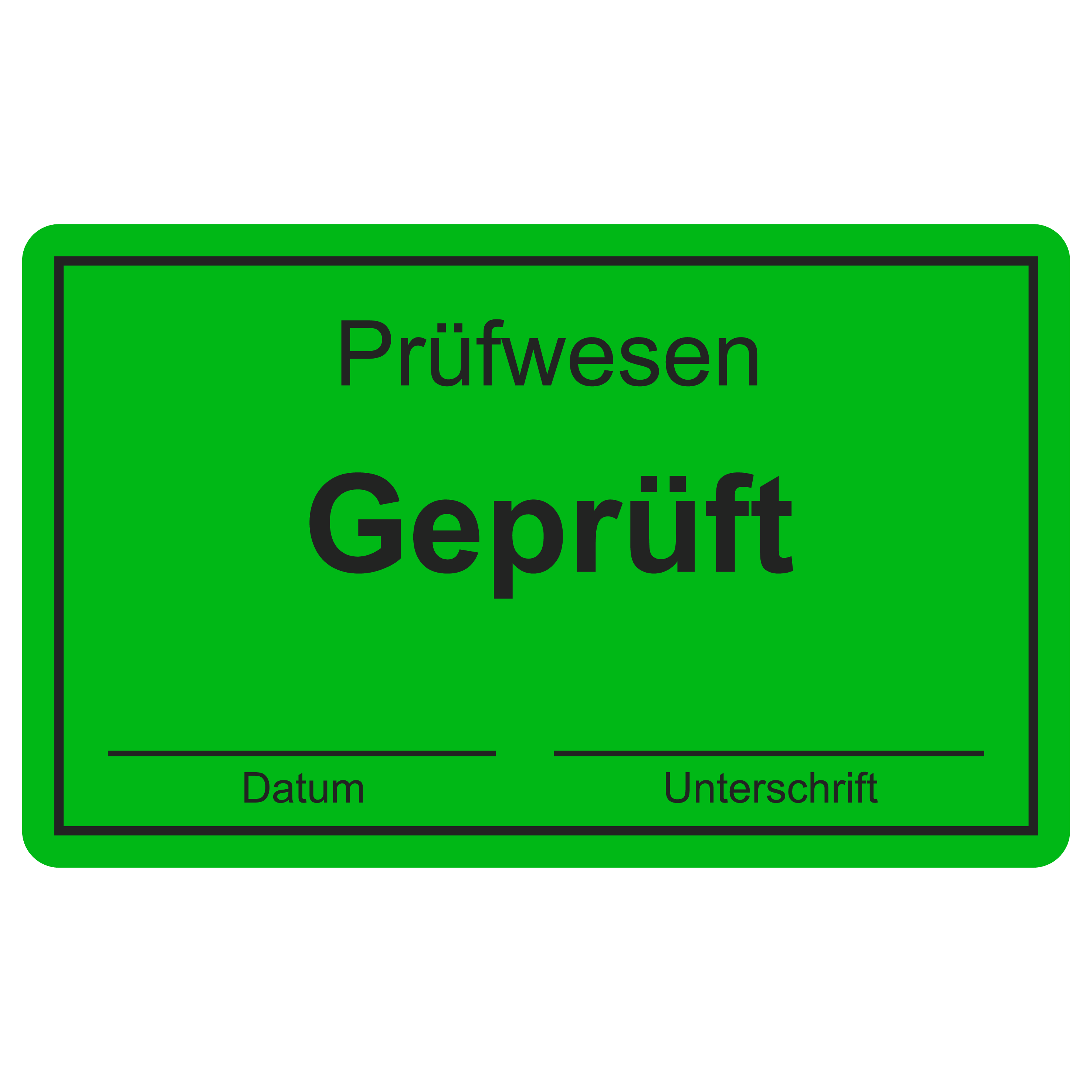 QM-Etikett / Prüfwesen Geprüft