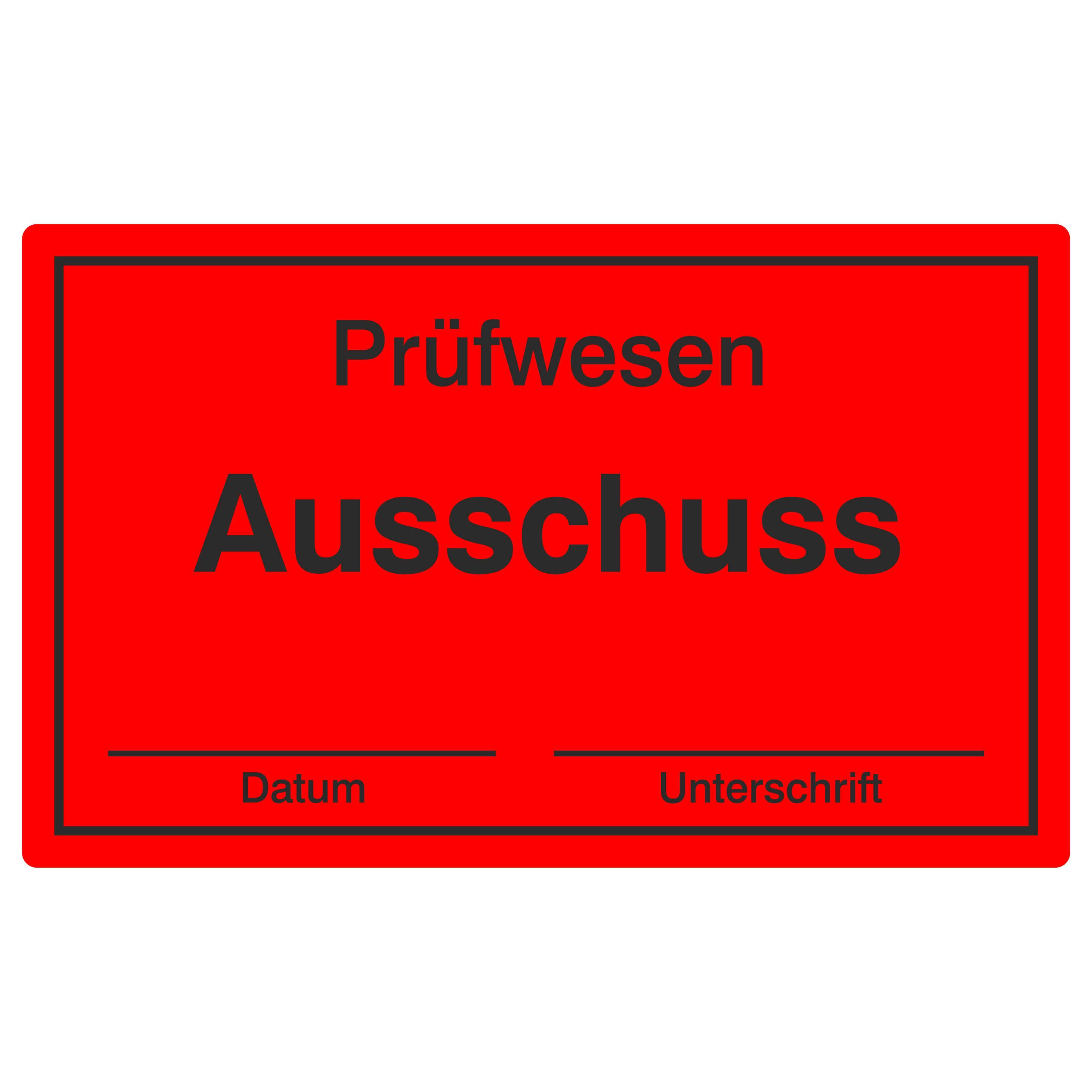 QM-Etikett / Prüfwesen Ausschuss