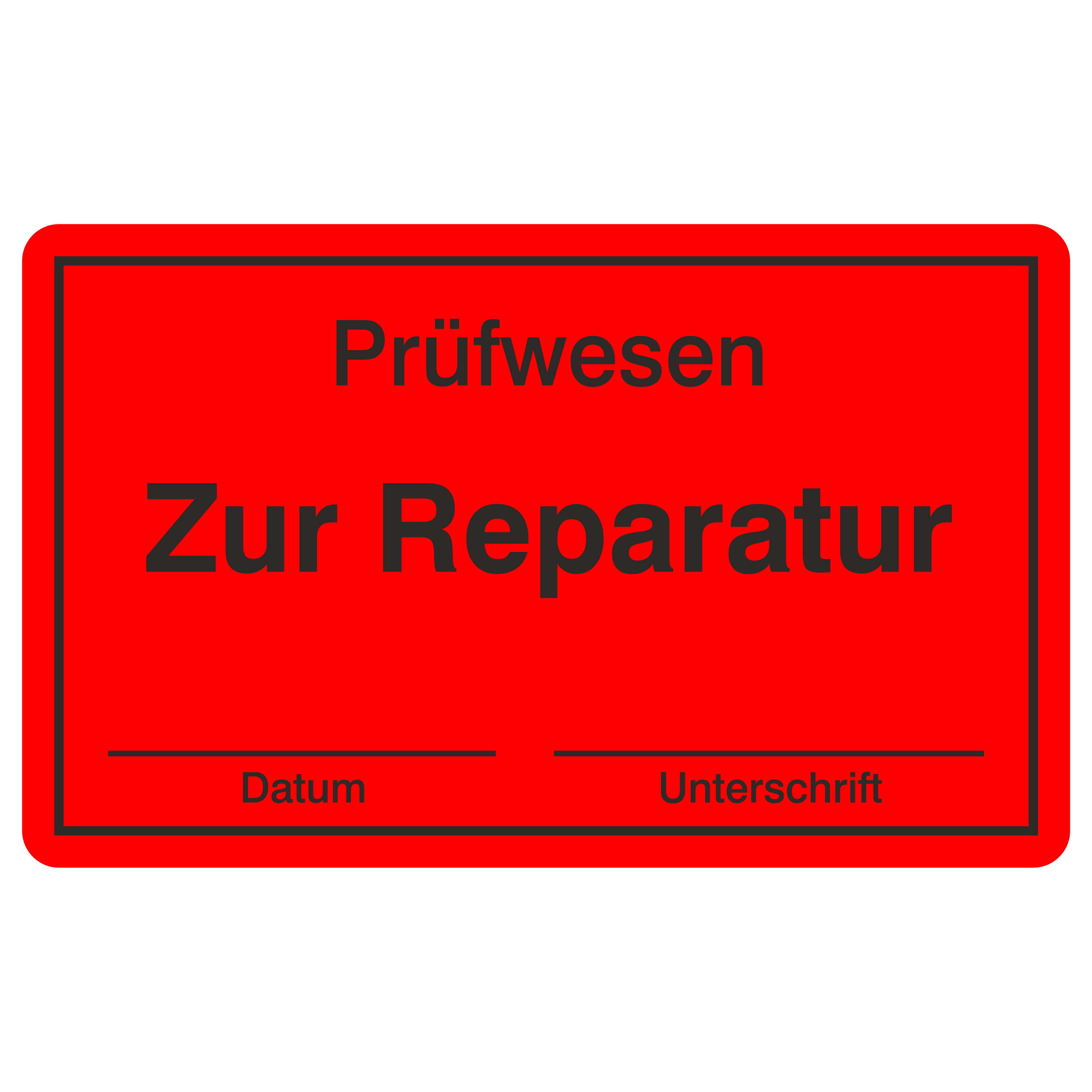 QM-Etikett / Prüfwesen Zur Reparatur