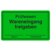 QM-Etikett / Prüfwesen Wareneingang freigegeben