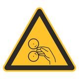 Warnzeichen / Warnung vor laufenden Walzen / Walzeneinzug