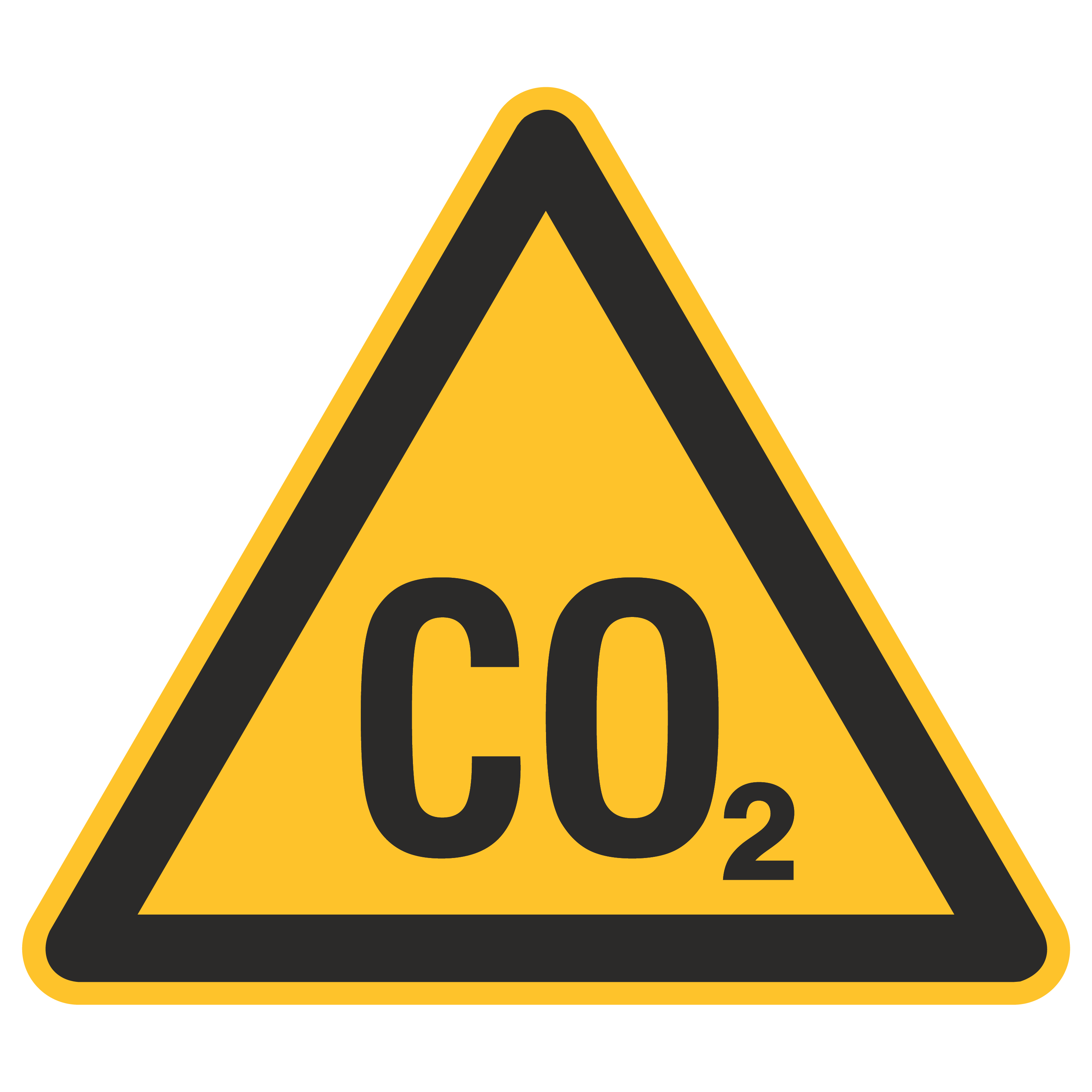 Warnzeichen / Warnung vor CO2
