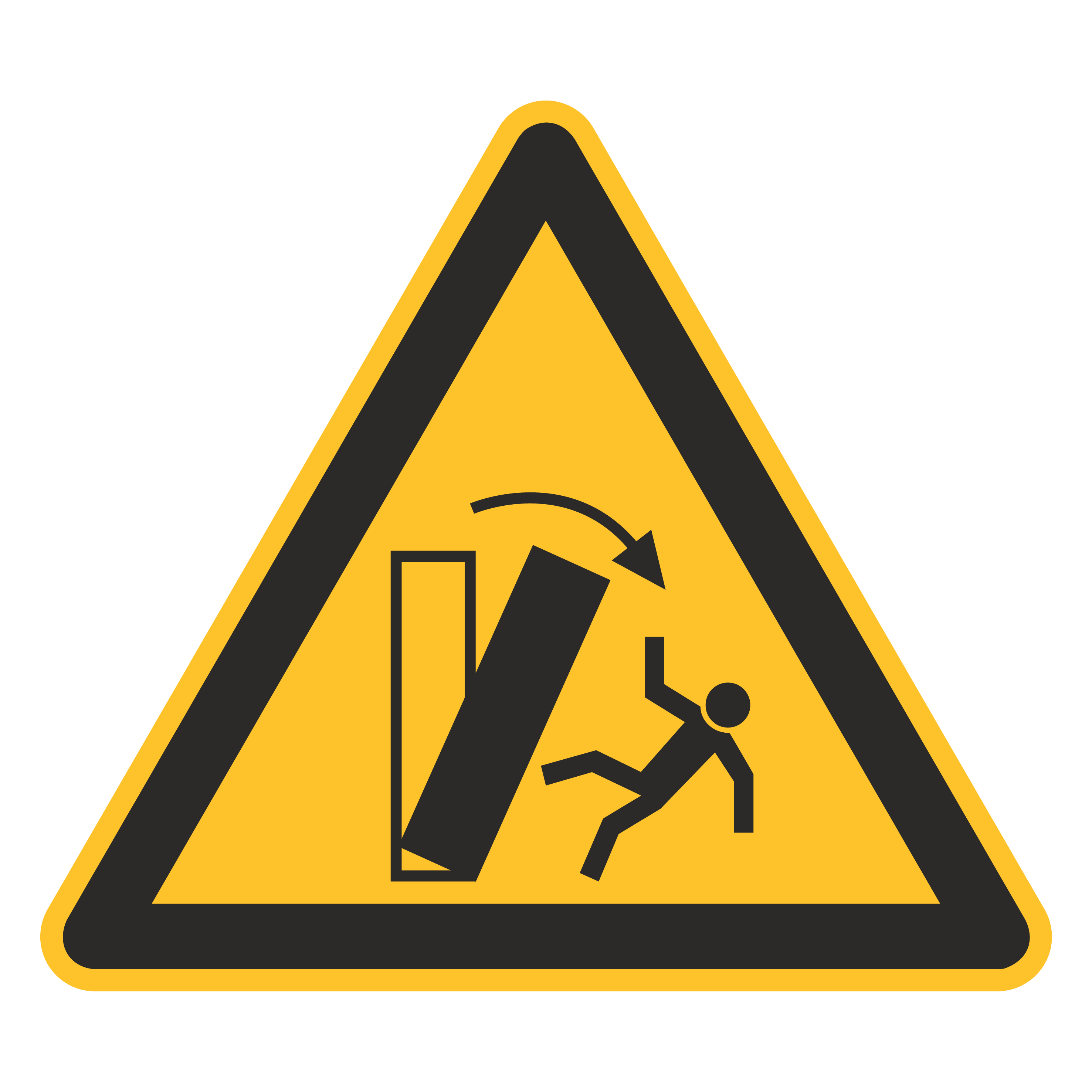 Warnzeichen / Warnung vor Kippgefahr