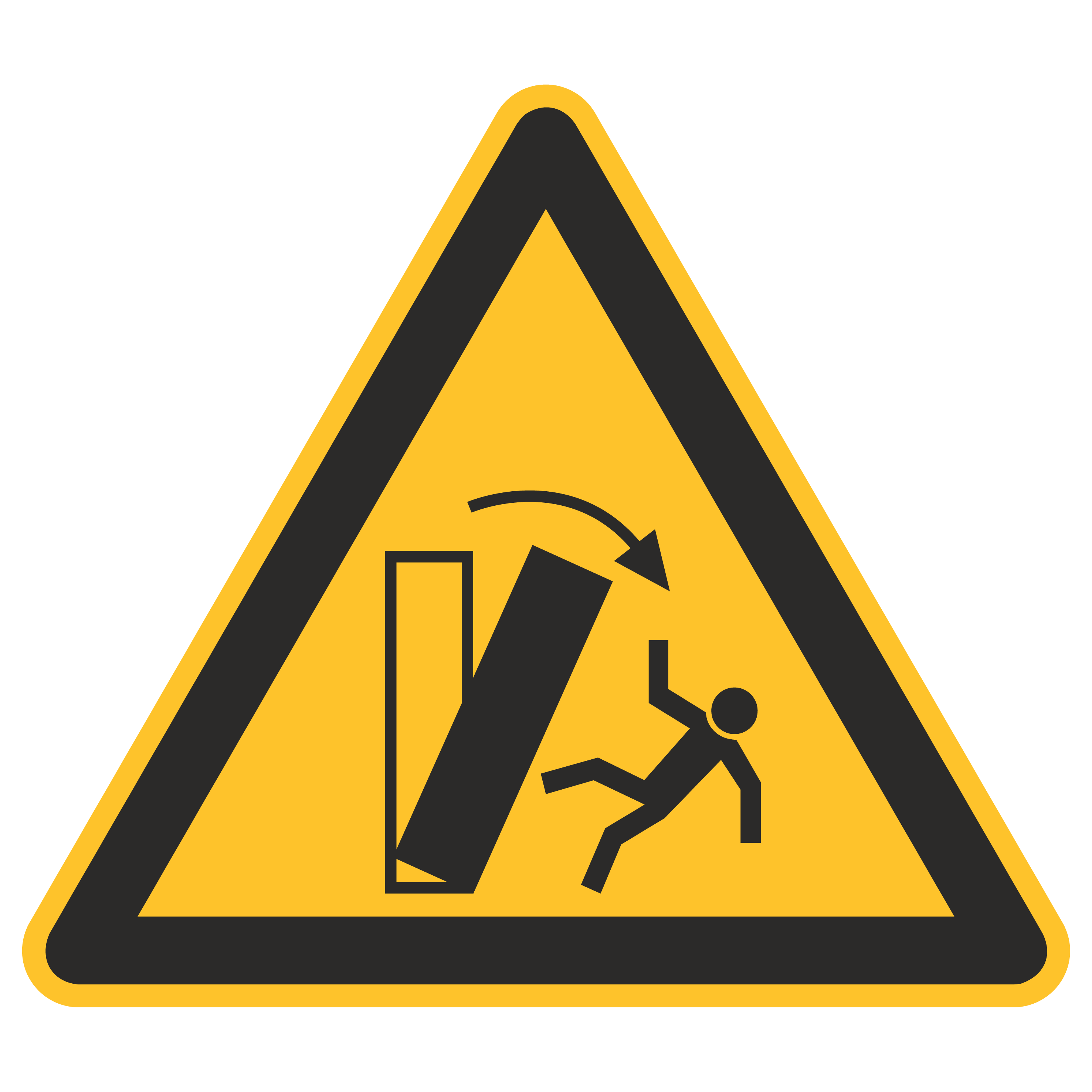 Warnzeichen / Warnung vor Kippgefahr