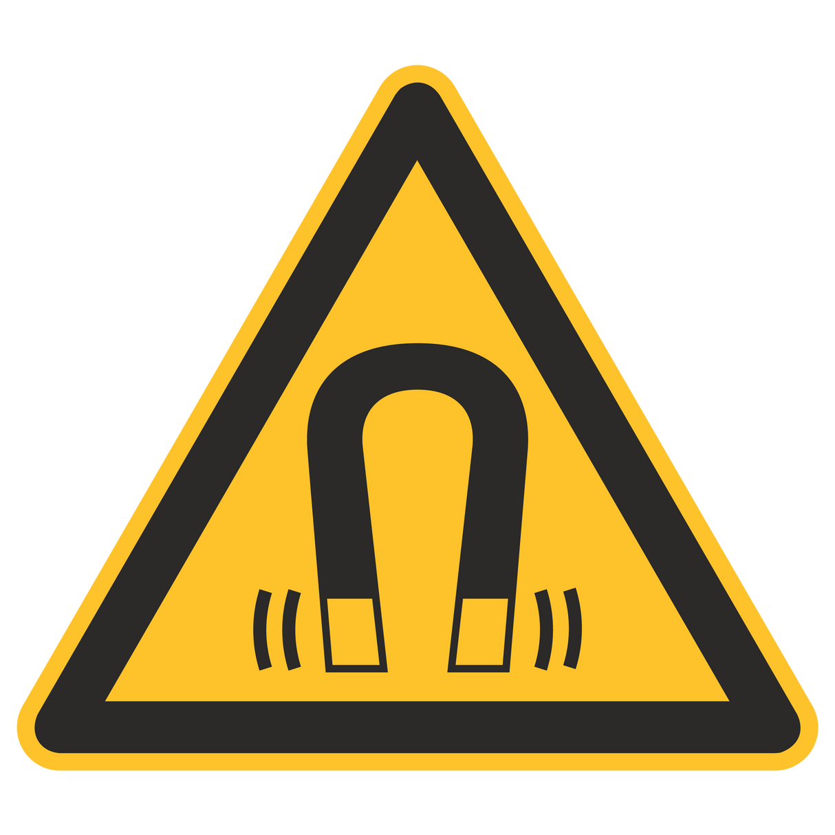 Warnzeichen / Warnung vor magnetischem Feld