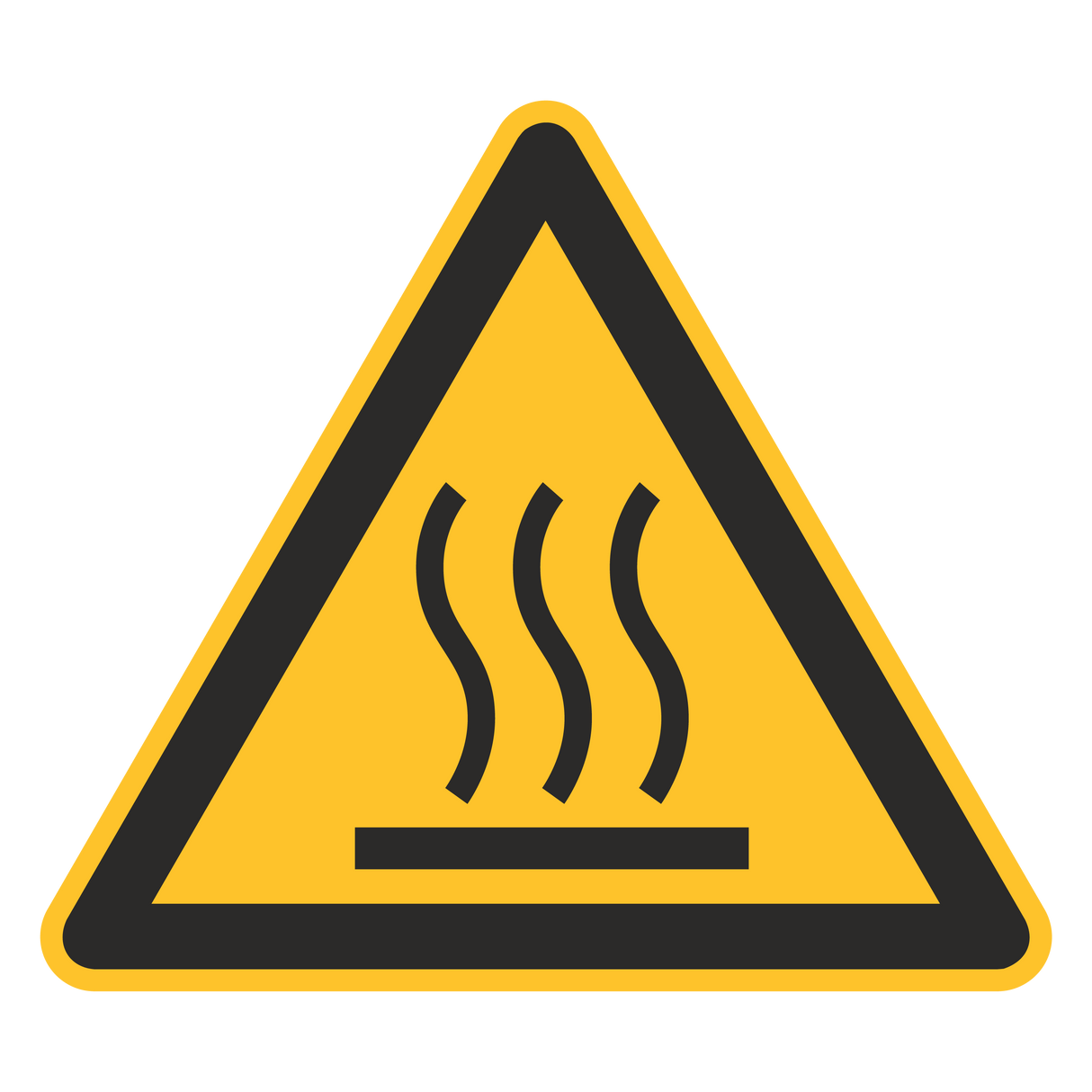 Warnzeichen / Warnung vor heißer Oberfläche