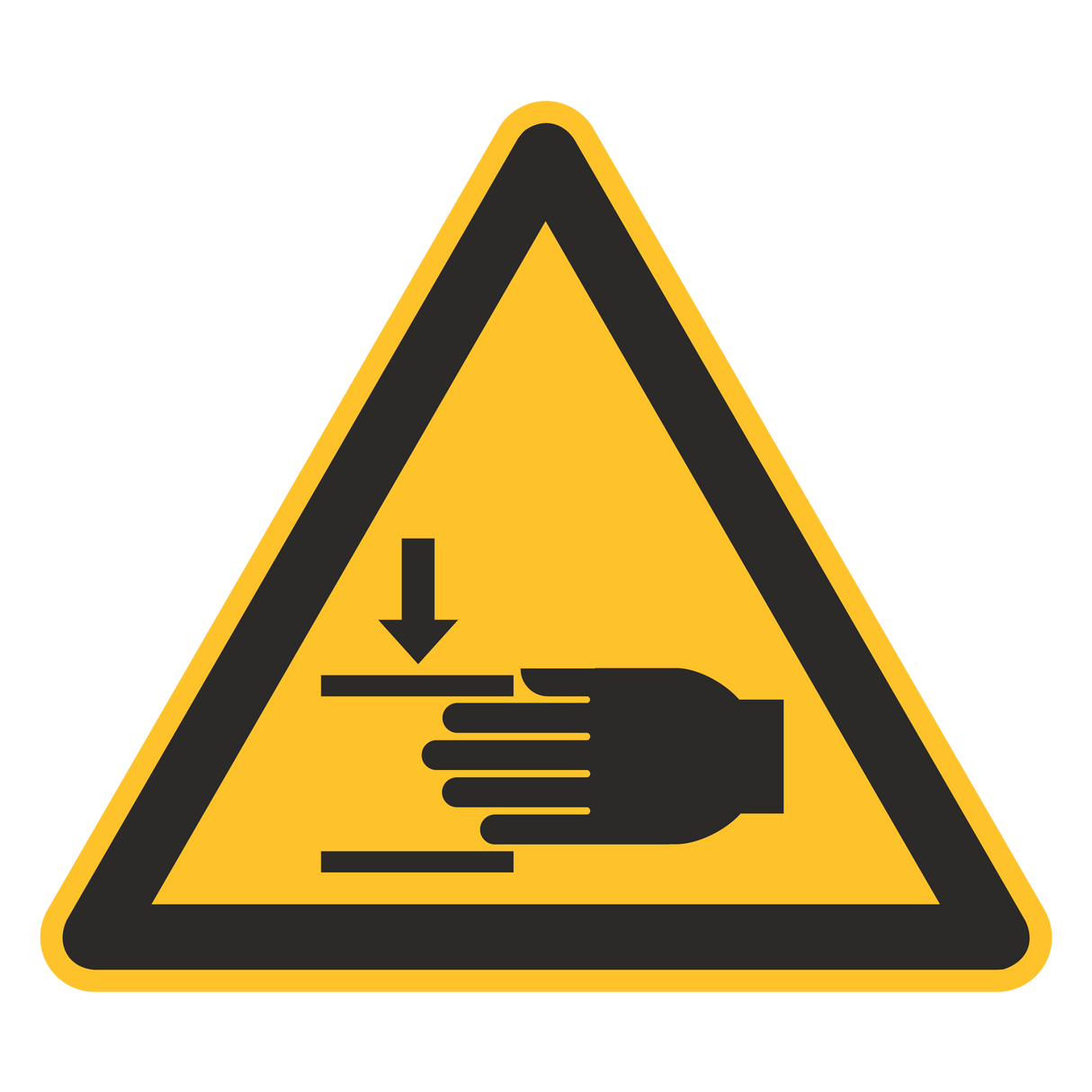Warnzeichen / Warnung vor Handverletzungen