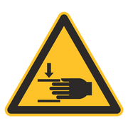 Warnzeichen / Warnung vor Handverletzungen 9mm