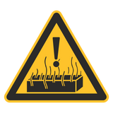 Warnzeichen / Warnung vor heißen Stoffen