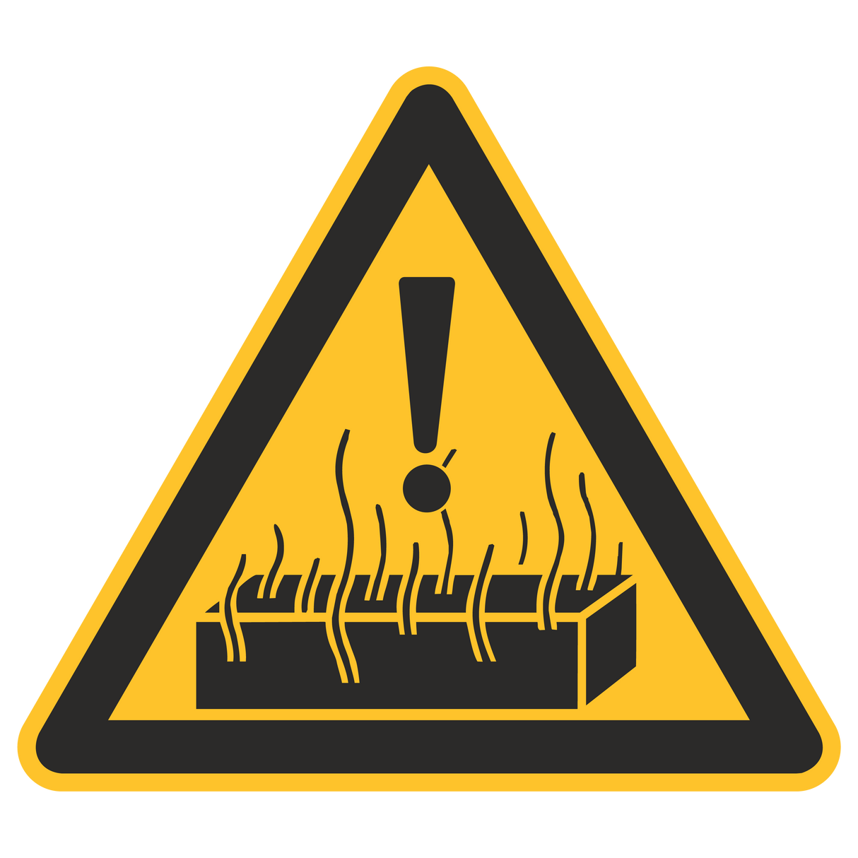 Warnzeichen / Warnung vor heißen Stoffen
