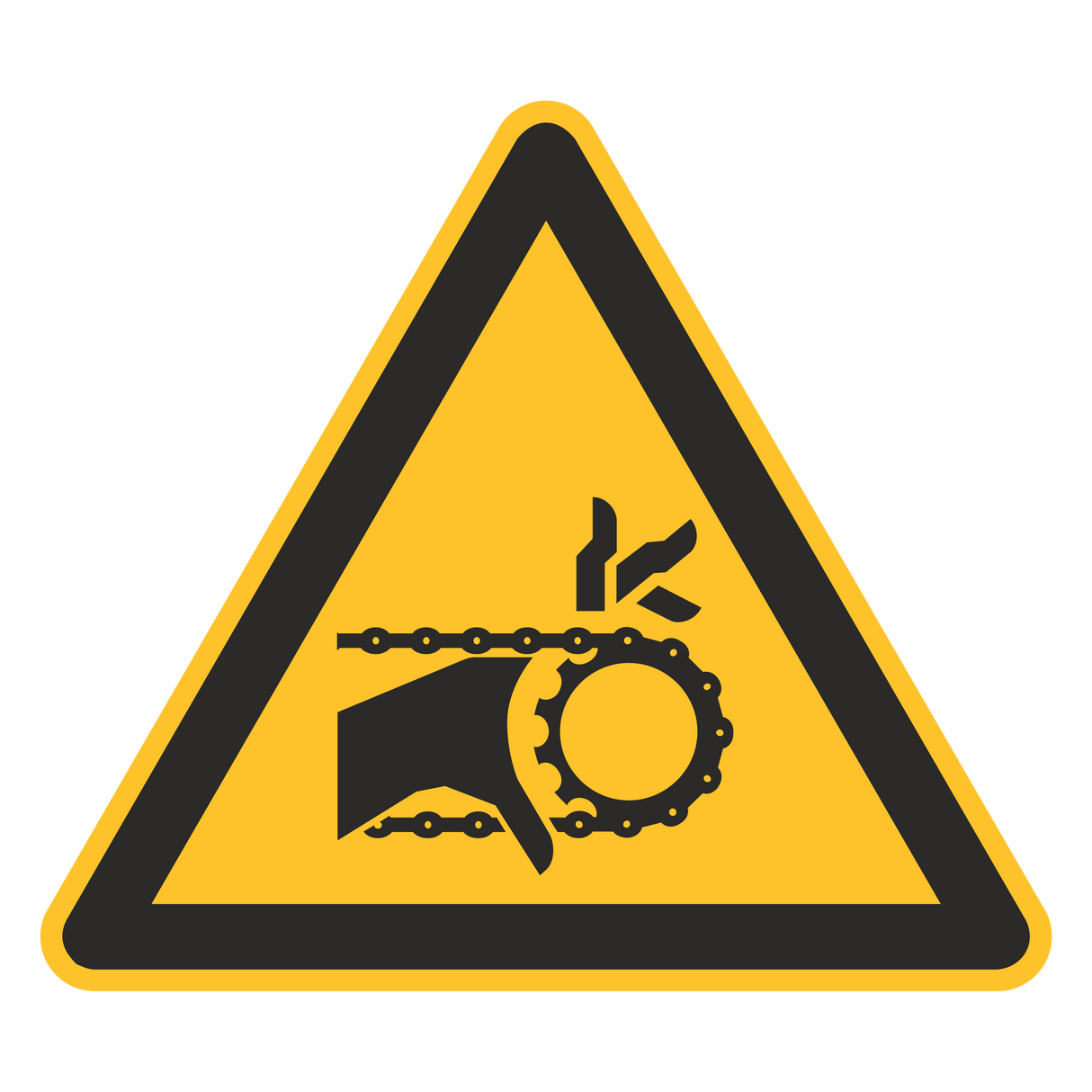 Warnzeichen / Warnung vor Kettenantrieb
