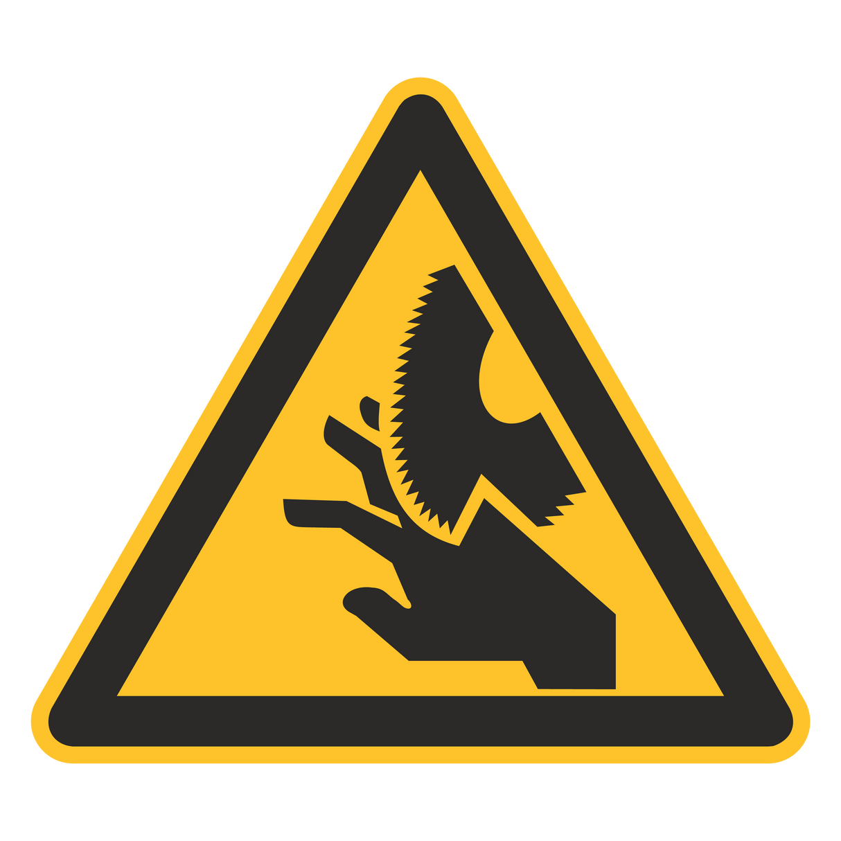 Warnzeichen / Warnung vor Schnittverletzung durch Schneidblatt