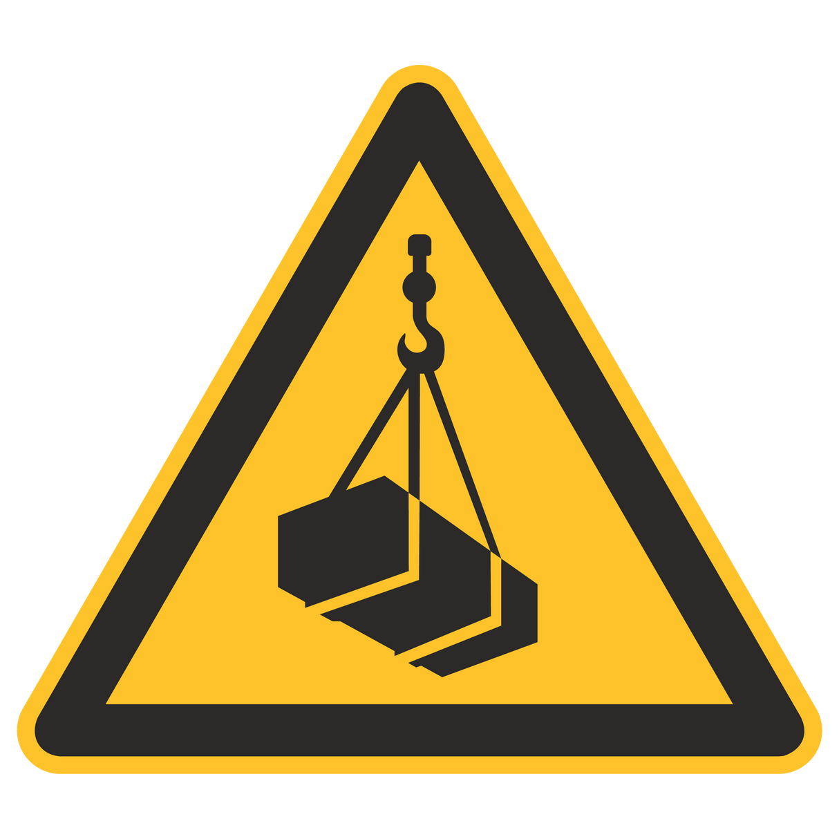 Warnzeichen / Warnung vor schwebender Last