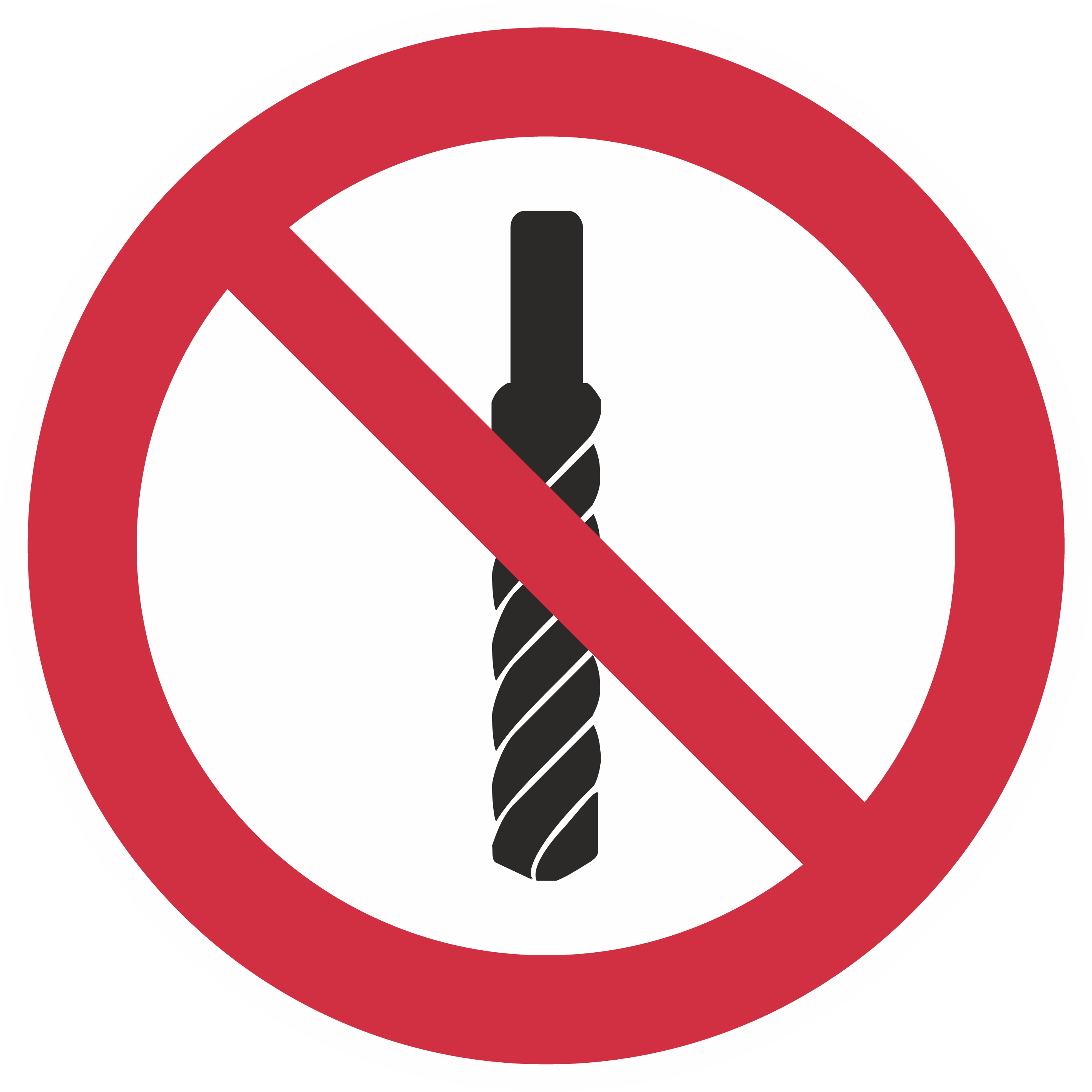 Verbotszeichen / Bohren verboten