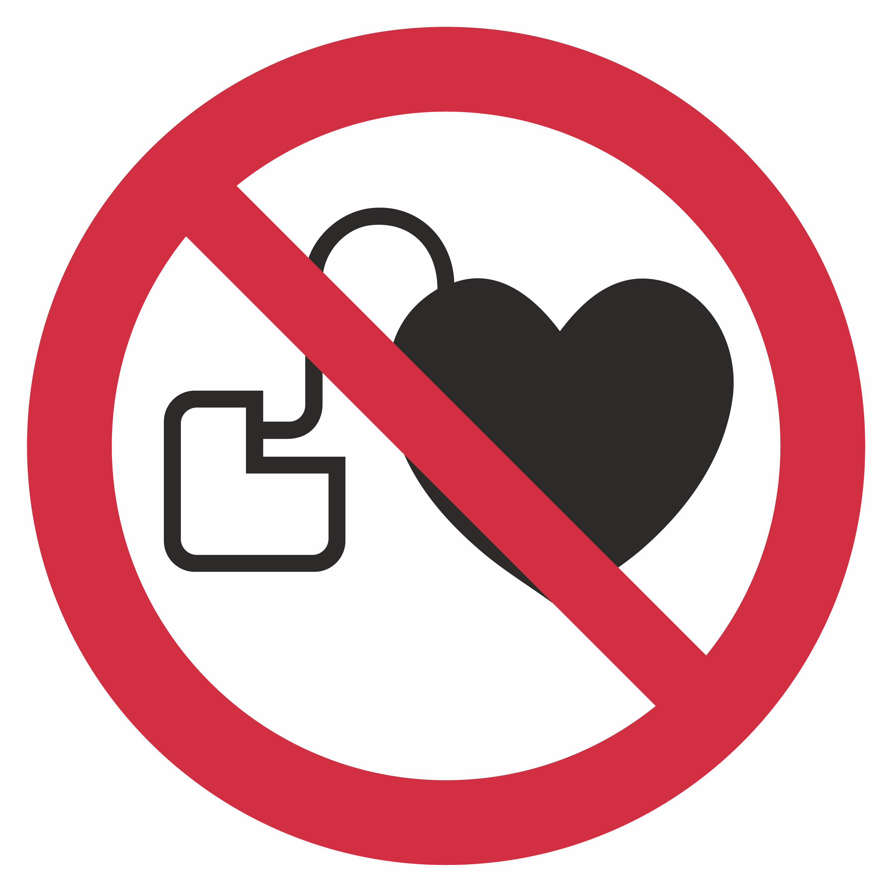 Verbotszeichen / Kein Zutritt für Personen mit Herzschrittmachern oder implantierten Defibrillatoren