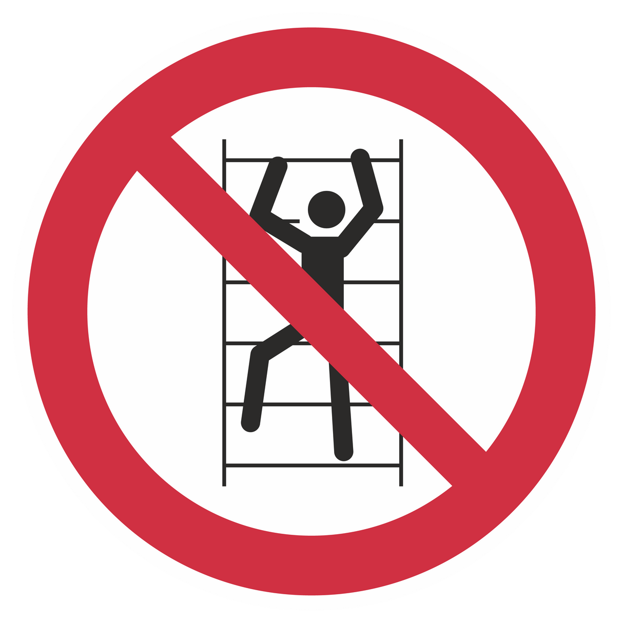 Verbotszeichen / Besteigen für Unbefugte verboten / Aufsteigen verboten