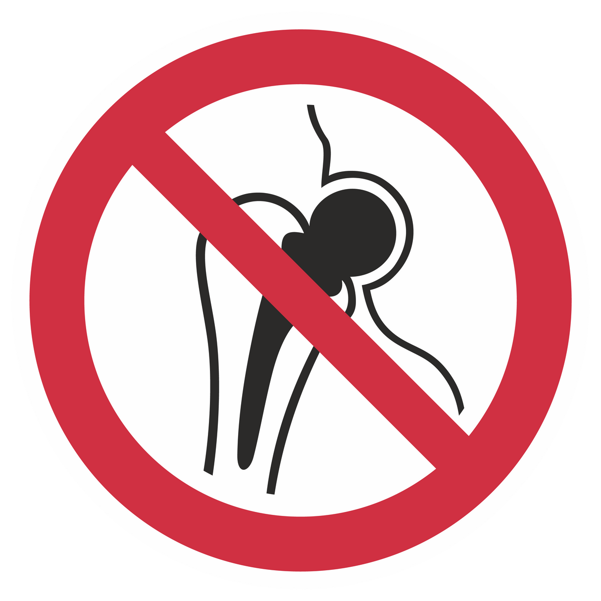 Verbotszeichen / Kein Zutritt für Personen mit Implantaten aus Metall