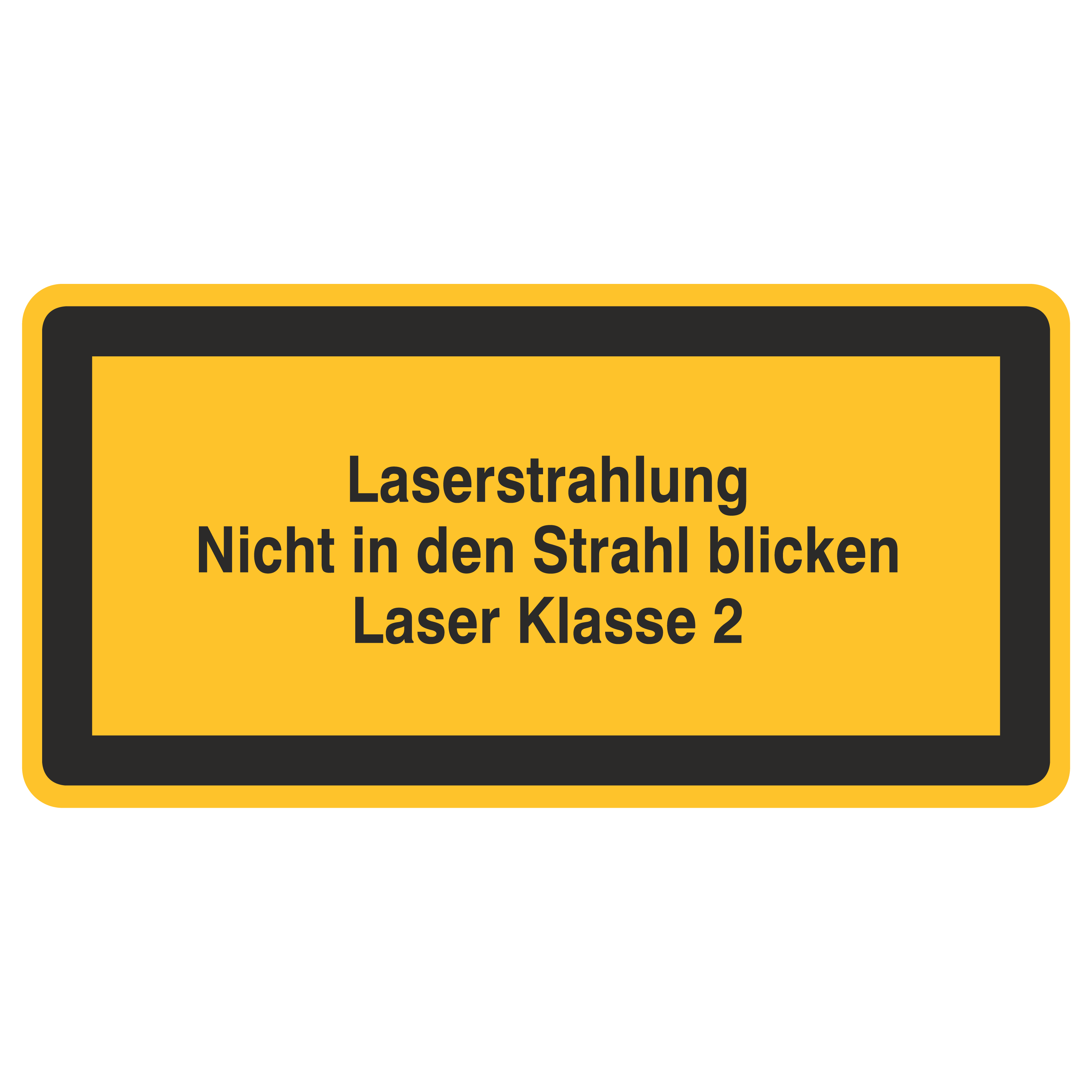Laserwarnetikett / Laserstrahlung Nicht in den Strahl blicken / Laser Klasse 2