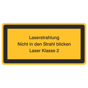 Laserwarnetikett / Laserstrahlung Nicht in den Strahl blicken / Laser Klasse 2