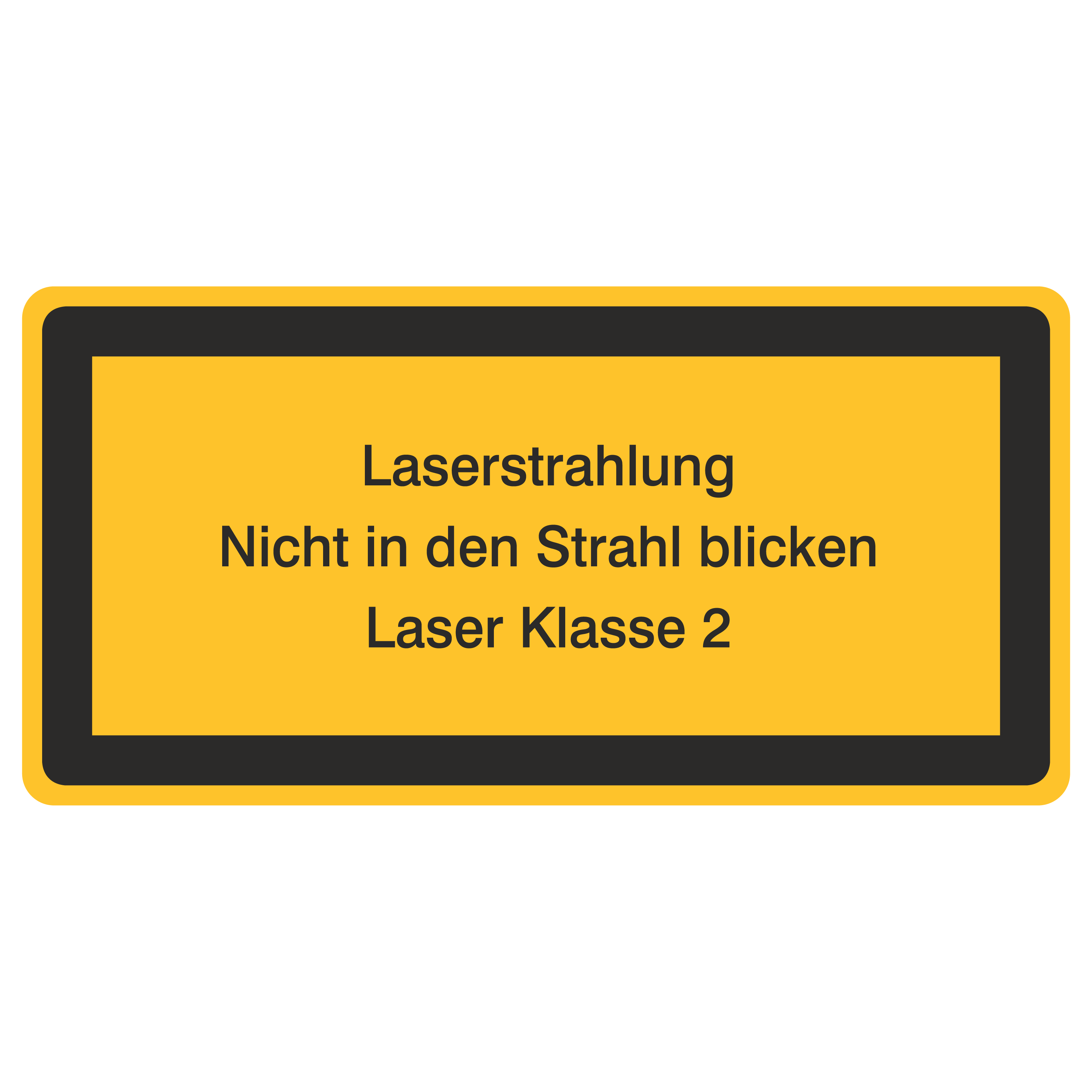 Laserwarnetikett / Laserstrahlung Nicht in den Strahl blicken / Laser Klasse 2