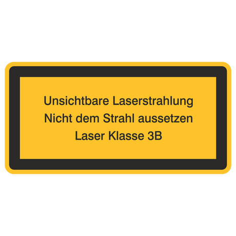 Laserwarnetikett / Unsichtbare Laserstrahlung Nicht dem Strahl aussetzen / Laser Klasse 3B