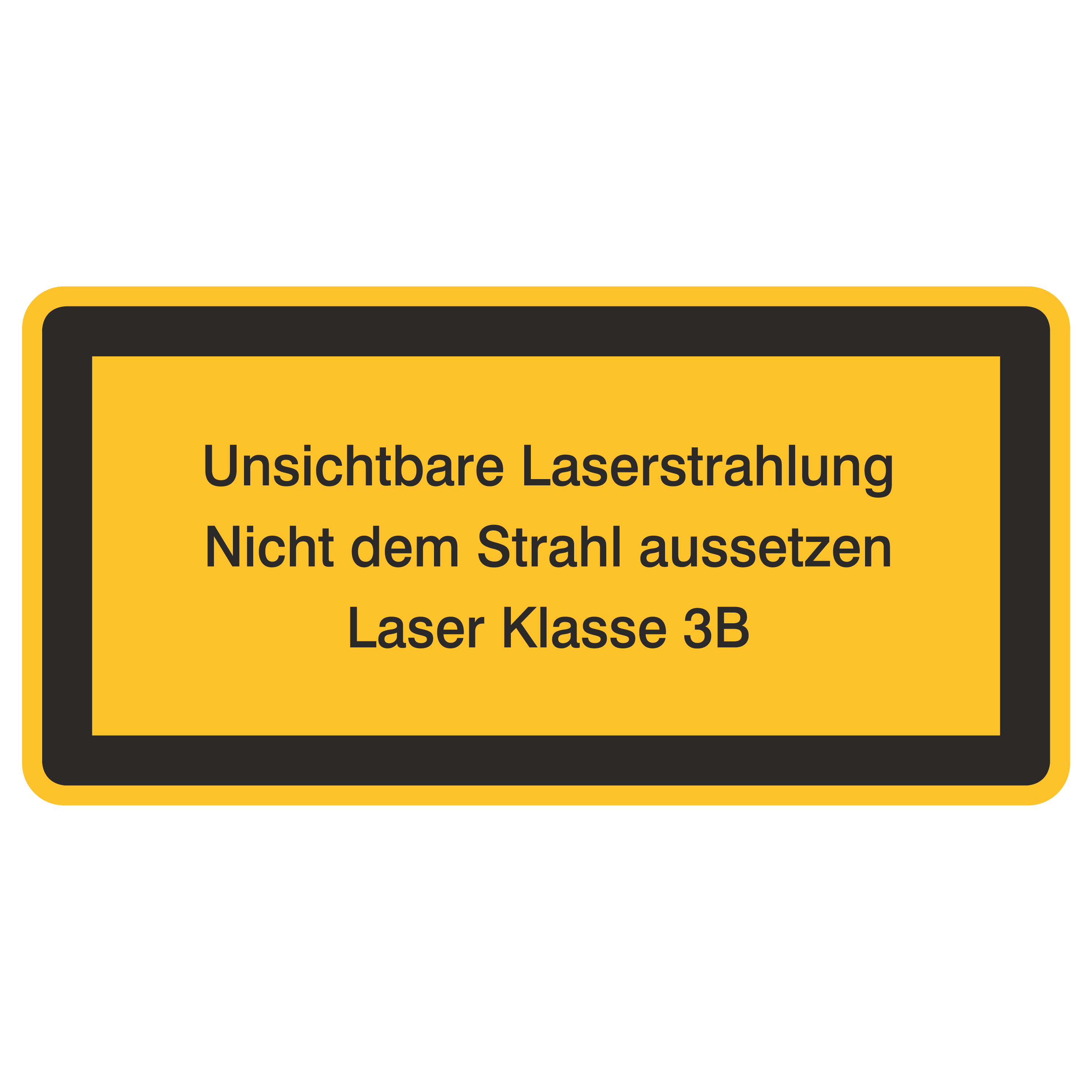 Laserwarnetikett / Unsichtbare Laserstrahlung Nicht dem Strahl aussetzen / Laser Klasse 3B