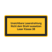 Laserwarnetikett / Unsichtbare Laserstrahlung Nicht dem Strahl aussetzen / Laser Klasse 3B