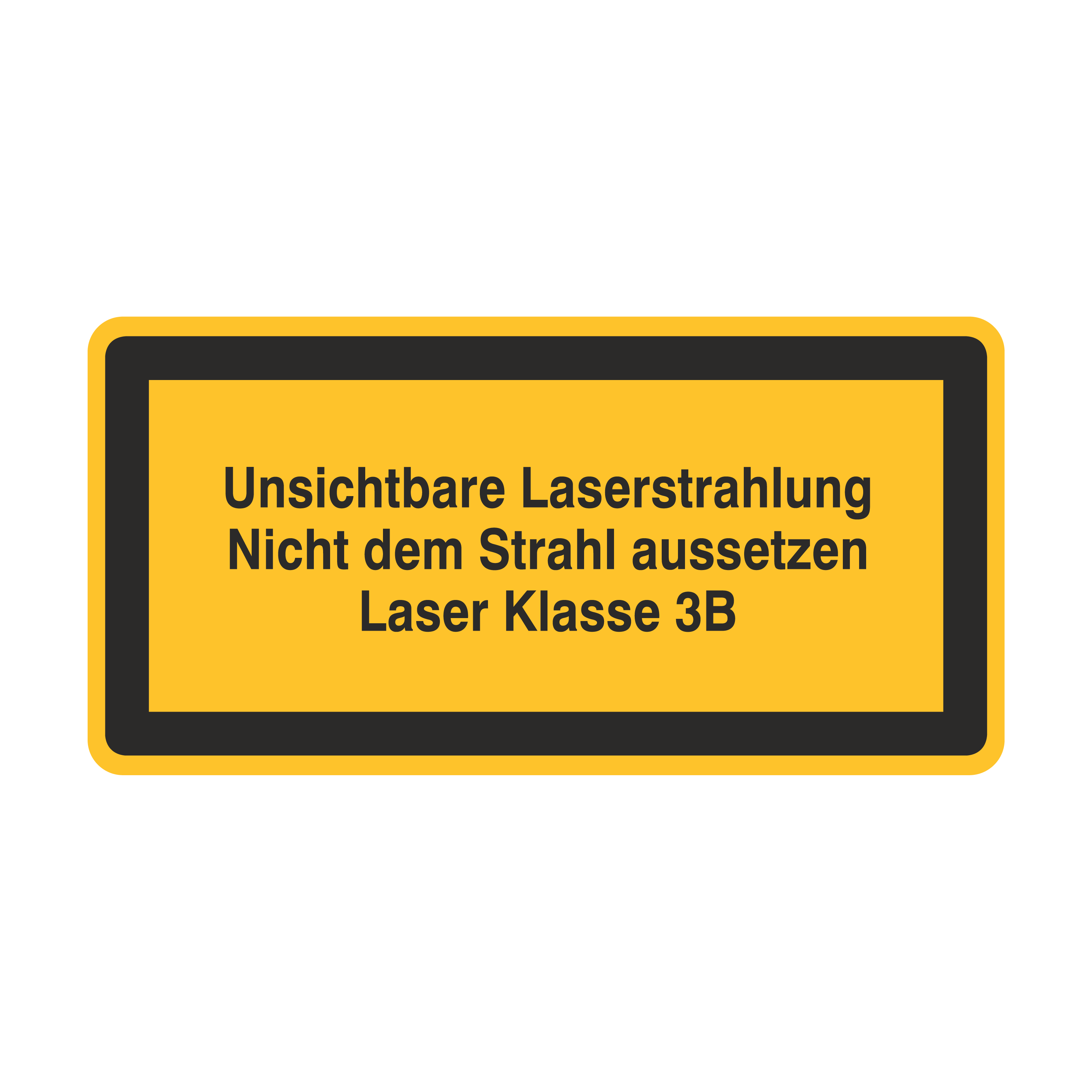 Laserwarnetikett / Unsichtbare Laserstrahlung Nicht dem Strahl aussetzen / Laser Klasse 3B