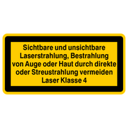 Laserwarnetikett / Sichtbare und unsichtbare Laserstrahlung Laser Klasse 4