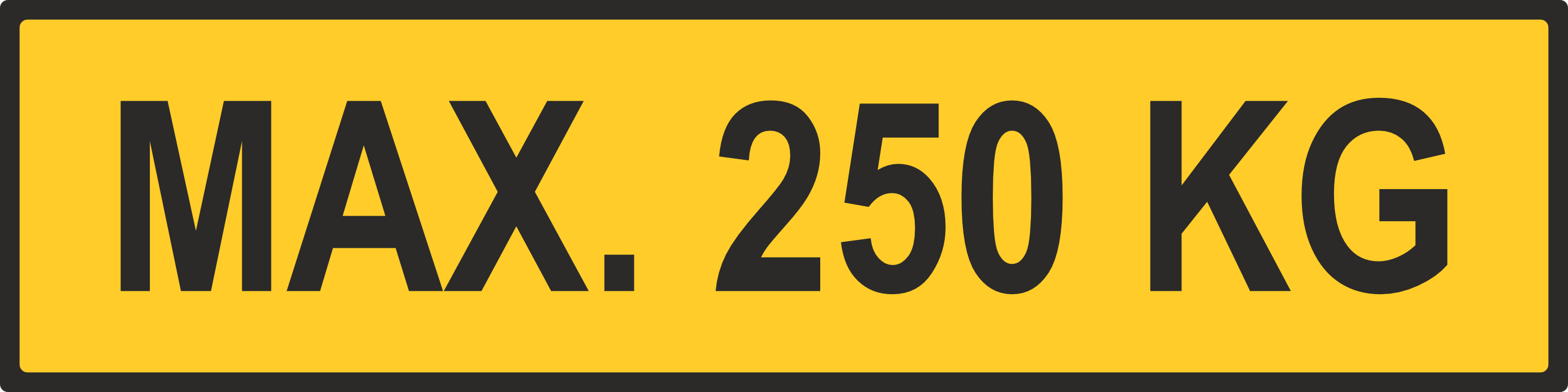 Betriebskennzeichnung / Traglast / Max. 250 KG