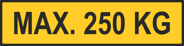 Betriebskennzeichnung / Traglast / Max. 250 KG