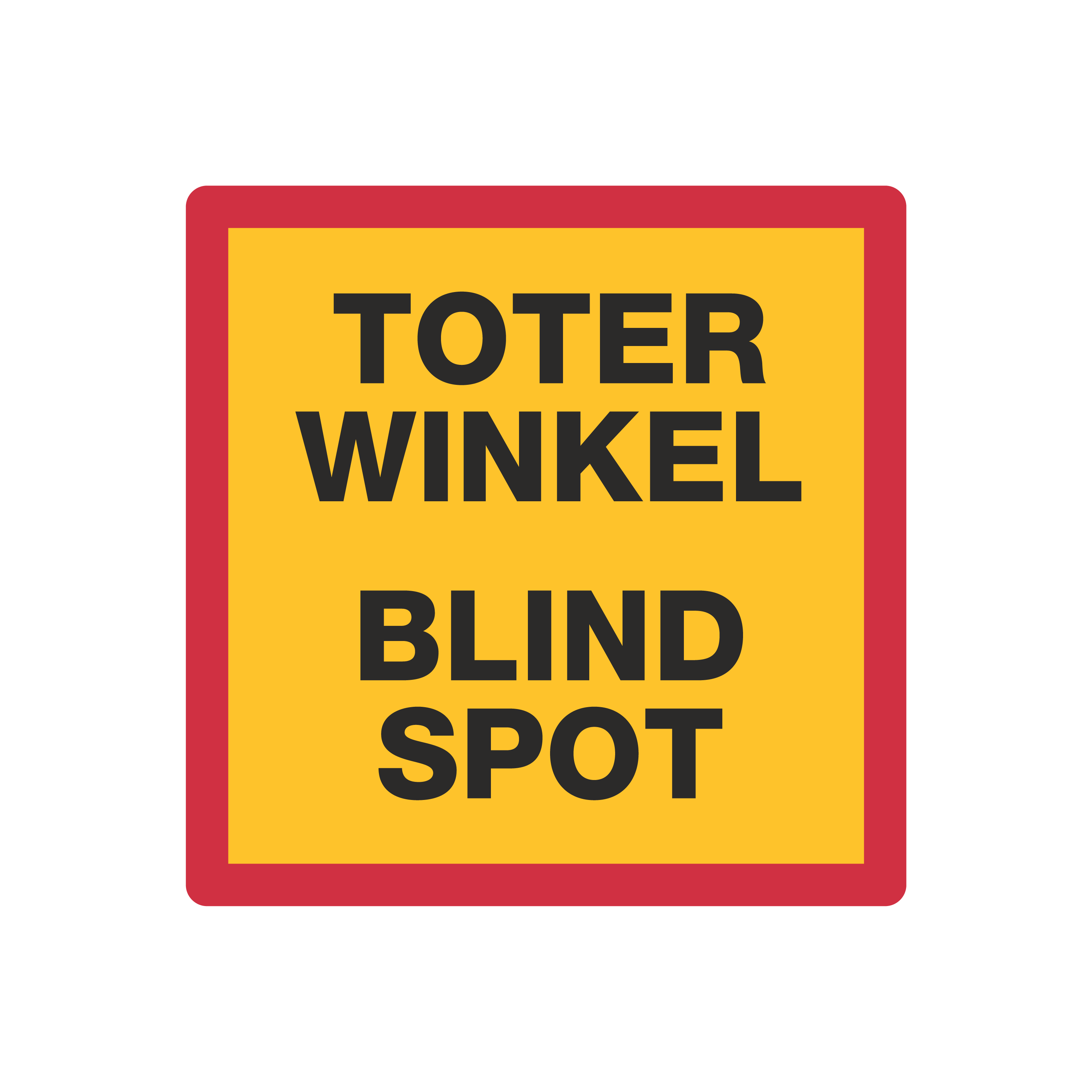 Fahrzeugkennzeichnung für Kraftfahrzeuge / Toter Winkel / Blind Spot