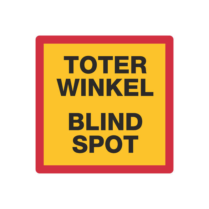 Fahrzeugkennzeichnung für Kraftfahrzeuge / Toter Winkel / Blind Spot