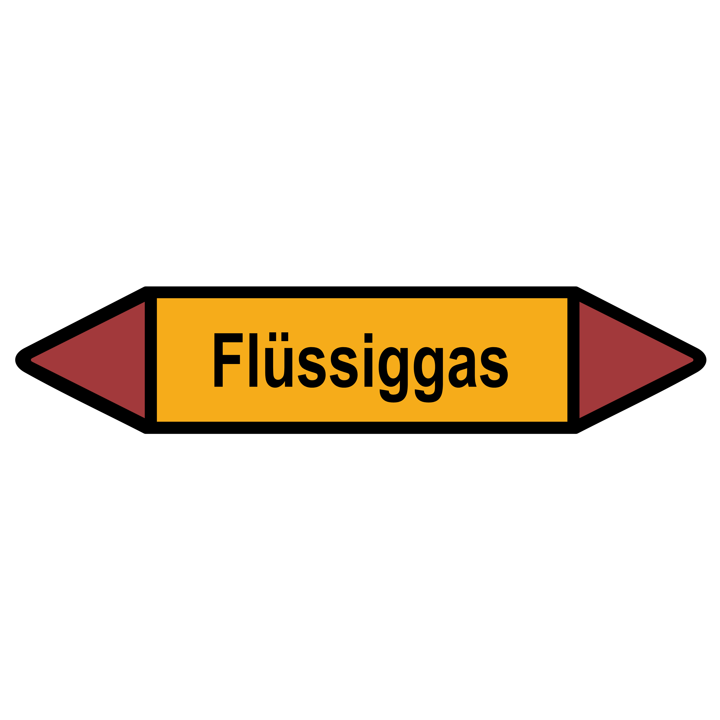 Rohrleitungskennzeichnung - Pfeil - Gruppe 4 / Brennbare Gase