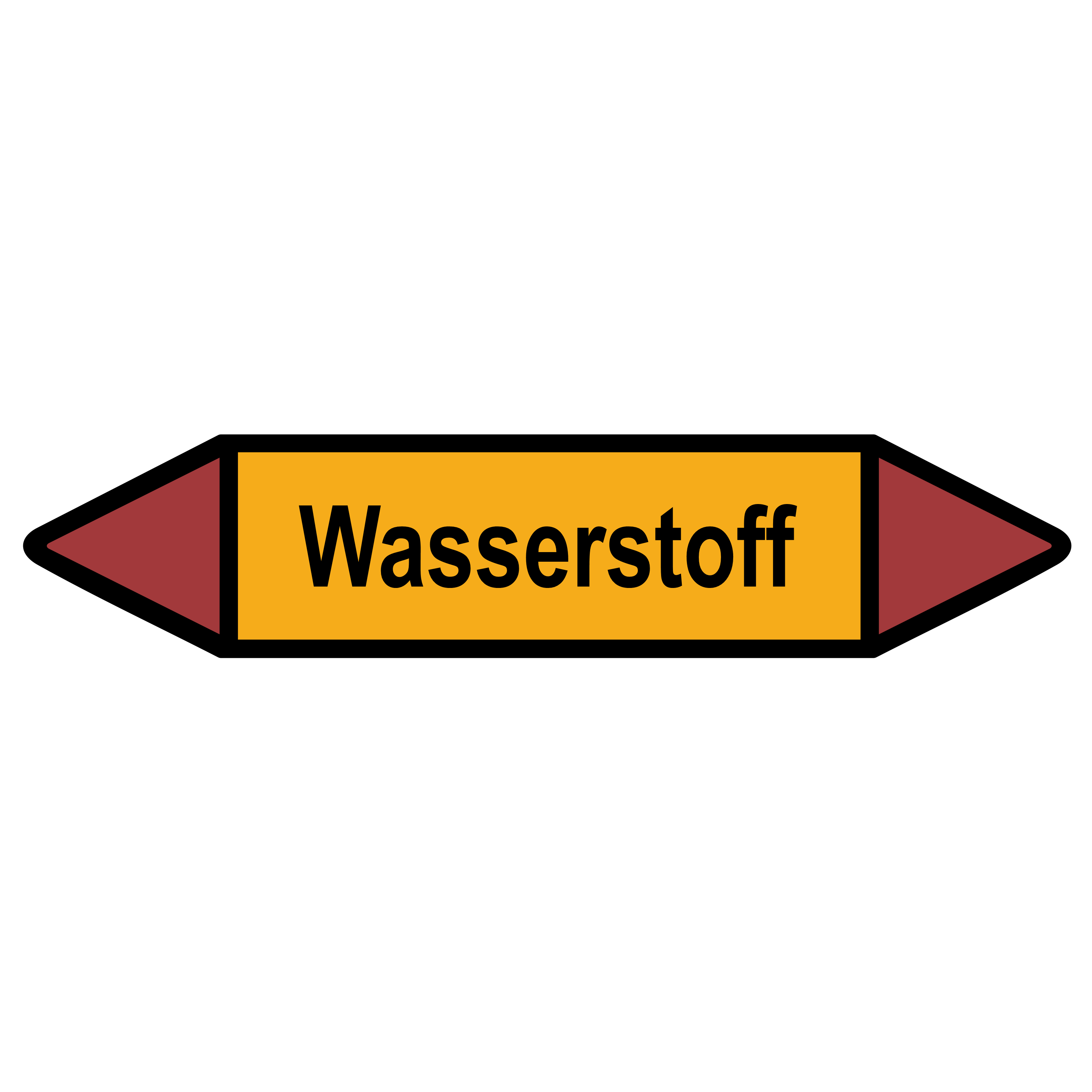 Rohrleitungskennzeichnung - Pfeil - Gruppe 4 / Brennbare Gase