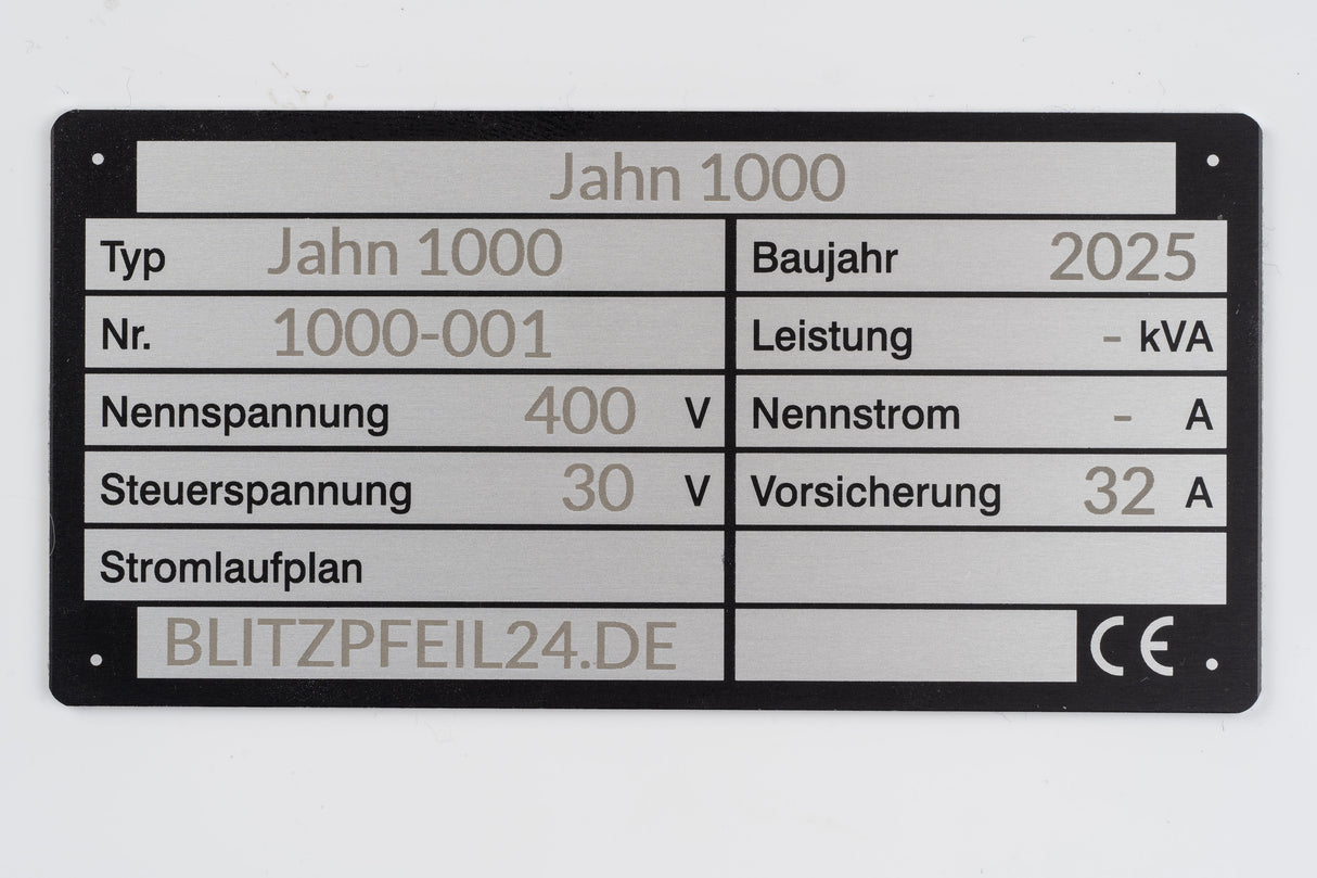 Maschinen Typ Schild 105x52mm