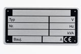 Maschinen Typ Schild 74x37mm