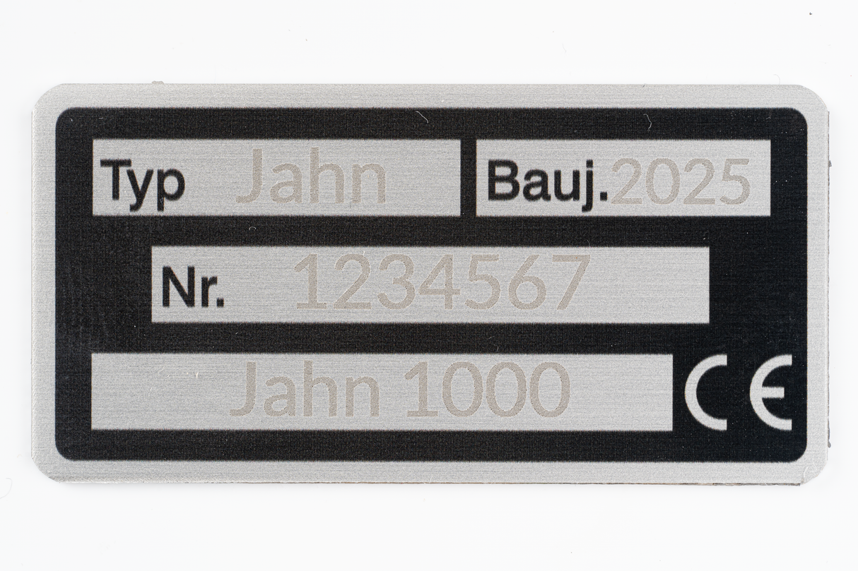 Maschinen Typ Schild 52x26mm