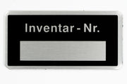 Inventar Nummer Schild 52x26mm